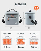 Soft-Sided Cooler Bag, 7/16/30 Can Portable Ice Chest Box, Waterproof, Leak-Proof, Insulated Cooler for Lunch, Beach, Drink, Beverage, Travel, Camping, Picnic