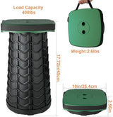 Boreeman Upgraded Collapsible Stool, Square Portable Stool, Lightweight Yet More Sturdy with Load Capacity 400lbs, Perfect for Camping Fishing Hiking BBQ (Square Army Green)