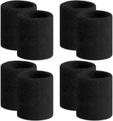 BEACE Sweatbands Sports Wristband for Men & Women -8pcs Moisture Wicking Athletic Cotton Terry Cloth Sweatband for Tennis, Basketball, Running, Gym, Working Out