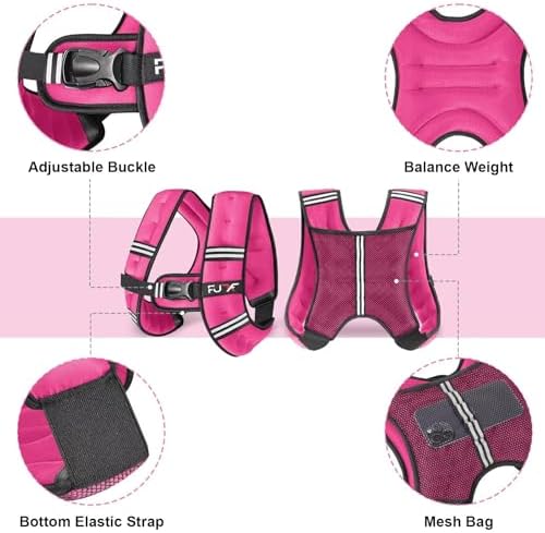 Weighted Vest 5lb/10lb/15lb/20lb/25lb/30lb Weights with Reflective Stripe, Weighted Vest for Men Women Strength Training Running Walking Jogging