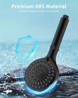 Shower Head with Handheld, High Pressure Handheld Shower Head with 80" Extra Long Stainless Steel Hose & Adjustable Bracket, Showerhead with ON/OFF Switch, Black