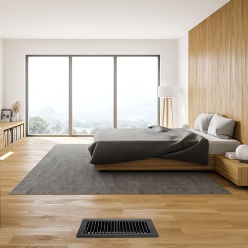 VOISEN Floor Register 4x10, 10 Pack Black Floor Register Vents,Heavy Duty Steel Walkable Floor Vents,Vent Covers for Home Floor