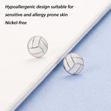 SmileBelle Sterling Silver Sports Earrings, Hypoallergenic Volleyball Earrings, Soccer, Basketball Jewelry Baseball Golf Stud for Women Mom as Sports Fan Senior Night Gift Teen Stuff Accessories
