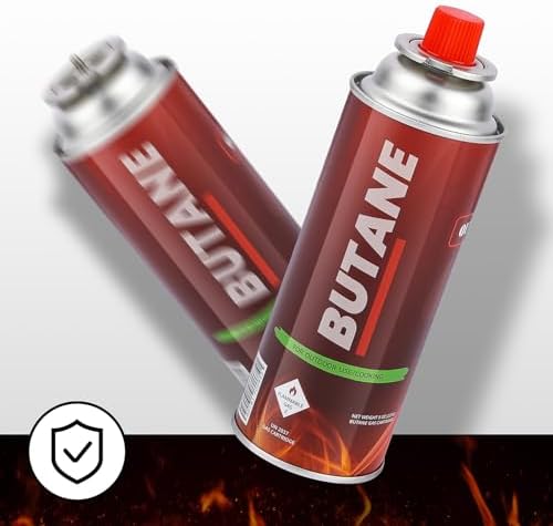 Pack of 4 Butane Fuel Cylinders| 8oz Butane Canisters for Portable Stove | Butane Torch Replacement Canisters