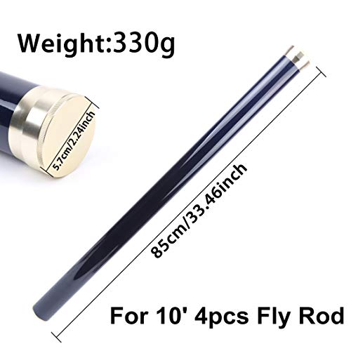 Maxcatch Carbon Fiber Fly Fishing Rod Travel Tube(Case) with Aluminum Cap – fits Any 9ft/10ft 4pcs Fly Rod (Carbon Rod Tube, 30.3''(for 9ft 4pcs Fly Rod))
