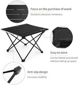 MOON LENCE Folding Beach Table, Small Folding Table, Outdoor Ultralight Aluminum Camping Table, Portable Compact Backpacking Table, Travel Table for Beach, Picnics, Cooking, Hiking
