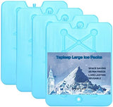 XL Large Ice Packs for Coolers - Slim Freezer Packs for Camping- Long Lasting Reusable Dry Ice Blocks, 13 x 10 x 0.5 inch, Quick Freeze - Set of 4