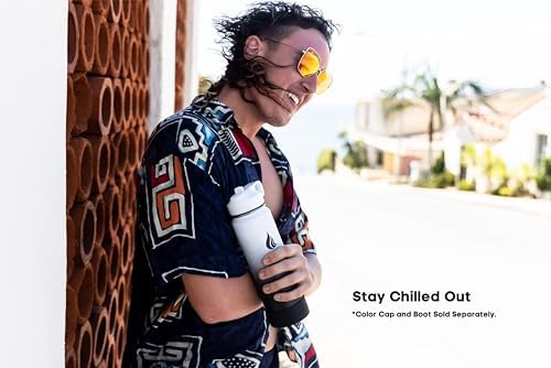 HYDRO CELL Stainless Steel Insulated Water Bottle with Straw - For Cold & Hot Drinks - Metal Vacuum Flask with Screw Cap and Modern Leakproof Sport Thermos for Adults (Black/White 24oz)