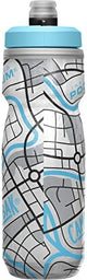 CamelBak Podium Chill Insulated Bike Water Bottle - Easy Squeeze Bottle - Fits Most Bike Cages - 21oz, Grid White