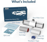 Weddell Duo Shower Filter - NSF Certified Shower Filter, High Pressure Activated Carbon Filter, Removes Chlorine, PFAS & Particulates, Clinically Tested For Healthier Skin & Hair (White)