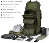 Mardingtop 75L Molle Hiking Internal Frame Backpacks with Rain Cover for Camping,Backpacking,Travelling