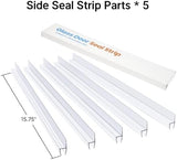 AmazerBath 5 PCS Shower Door Side Seal Strip -15.75 Inches x 5, 5 Sections Segmented Shower Installation Kit, Frameless Glass Door Seal Strip - Suitable for 1/4 Inch Glass
