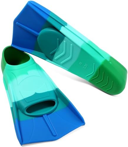 Kids Swim Fins,Short Kids Fins Youth Swimming Flippers for Lap Swimming Training for Children Girls Boys Beginners