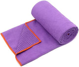 Eunzel Hot Yoga Towel - Microfiber Non Slip Yoga Mat Towel with Grip Dot Sweat Absorbent Towel for Hot Yoga, Pilates and Fitness 72" x 24", Purple/Orange