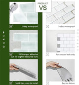 STICKGOO 10-Sheet Subway Tile Peel and Stick Backsplash, Self Adhesive Vinyl Wall Tiles, Stick on Backsplash for Kitchen and Bathroom(Thicker Design)