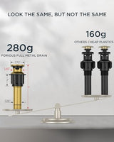 FORIOUS 8 Inch Widespread Brushed Gold Bathroom Faucet 3 Hole, 2 Handle Gold Sink Faucet Bathroom Vanity with 360 Degree Swivel Spout, with Metal Pop Up Drain and cUPC Supply Line, for 6 to 12 In Sink