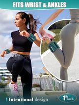 Wrist Ankle Weights Set of 2(1 lb/2 lbs Each) Adjustable Weights Training Intensity for Strength Training Walking Running Yoga Pilates Jogging for Women Men