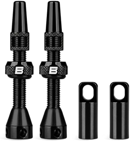 BWSHLF Tubeless Presta Valve Stem 40/44/55/60/65/80/100 mm, Super Light Alloy Presta Valve Stem Kit with Valve Core Remover Tool and Valve Stem Caps - Multiple Color and Size Options(Pair)