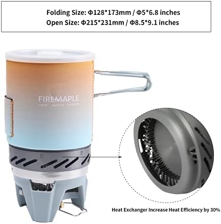 Fire-Maple "Fixed Star 1" Personal Cooking System | Pot/Jet Burner Stove System with Electric Ignition | Ideal for Hiking, Camping, Backpacking, Fishing, Hunting Trips and Emergency Use Multi