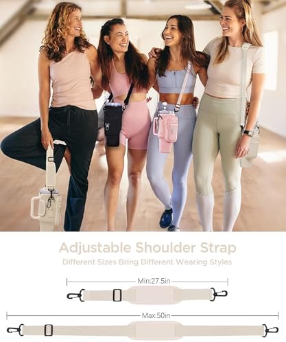 dabria Water Bottle Carrier Bag with Phone Pocket for Stanley 40/30 oz Tumbler Neoprene Water Bottle Holder Pouch with Adjustable Strap Bollus with Straw Cover & Carabiner for Stanley Cup Accessories