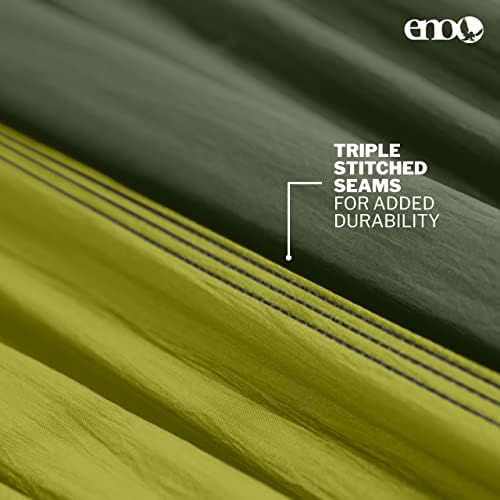 ENO DoubleNest Hammock - Lightweight, Portable, 1 to 2 Person Hammock - for Camping, Hiking, Backpacking, Travel, a Festival, or The Beach - Olive/Melon