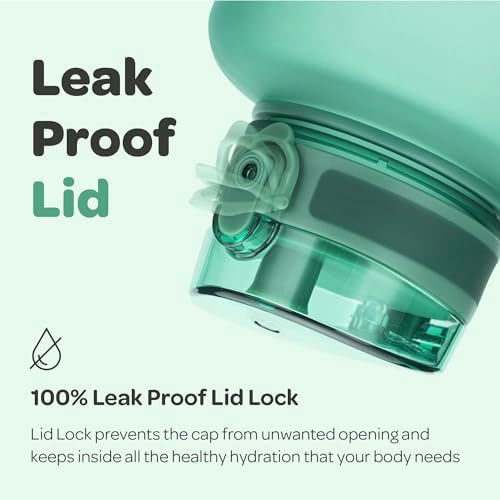 Hydracy Water Bottle with Time Marker -Large BPA Free Water Bottle & No Sweat Sleeve -Leak Proof Gym Bottle with Fruit Infuser Strainer & Times to Drink -Ideal for Fitness Sports & Outdoors