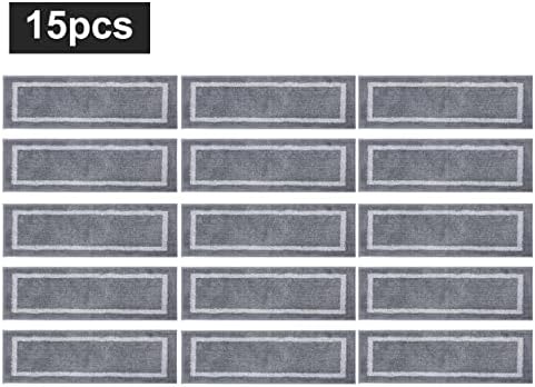 COSY HOMEER Soft Stair Treads 15pcs Non-Slip Carpet Mat 28inX9in Indoor Stair Runners for Wooden Steps,Stair Rugs for Kids and Dogs, 100% Polyester TPE Backing Grey,Square