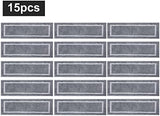 COSY HOMEER Soft Stair Treads 15pcs Non-Slip Carpet Mat 28inX9in Indoor Stair Runners for Wooden Steps,Stair Rugs for Kids and Dogs, 100% Polyester TPE Backing Grey,Square