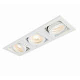Xeno Matt White Triple Adjustable Tilt GU10 LED Mains Voltage Recessed Indoor Boxed Downlight