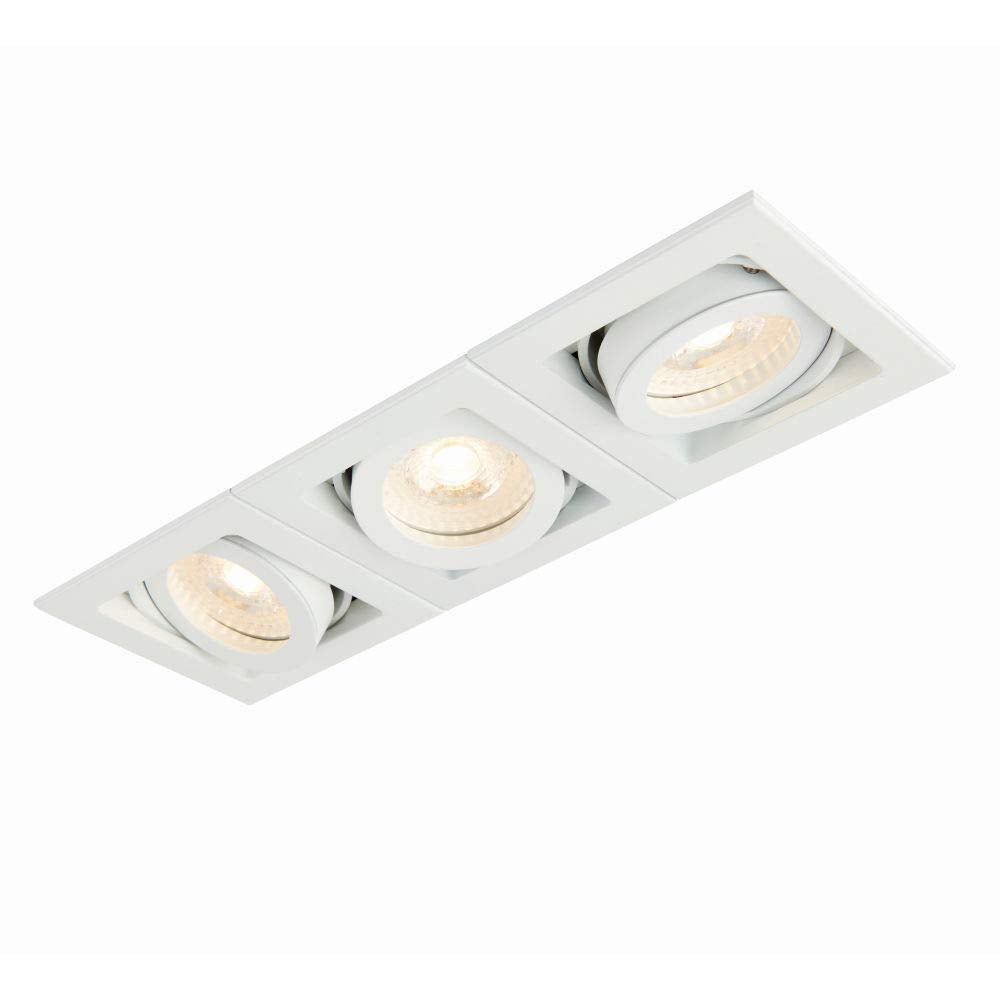 Xeno Matt White Triple Adjustable Tilt GU10 LED Mains Voltage Recessed Indoor Boxed Downlight