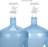 Brio Stainless Steel 3-5 Gallon Water Jug Stand and 2 Dispenser Valves, Non Slip Stand with BPA Free Fast Flow Water Spout Fits Both 48mm and 55mm Bottles 2 CAPS Included (White), 12 inches