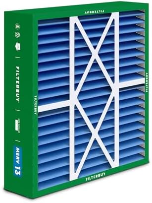 Filterbuy 16x20x5 Air Filter MERV 13 Optimal Defense (2-Pack), Pleated HVAC AC Furnace Air Filters for Honeywell FC100A1003, Lennox X0592, and More (Actual Size: 15.75 x 19.75 x 4.38 Inches)