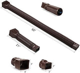 Brown 1-Pack Rain Gutter Downspout Extensions Flexible, Drain Downspout Extender,Down Spout Drain Extender, Gutter Connector Rainwater Drainage,Extendable from 21 to 68 Inches