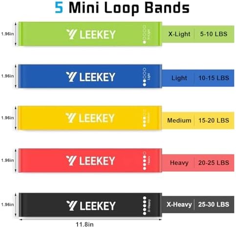 LEEKEY Resistance Bands Set for Pull-Up Assistance & Full-Body Training, Multi-Level Exercise Bands with Bag for Home Workouts, Physical Therapy, Strength Training (Men/Women)