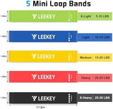 LEEKEY Resistance Bands Set for Pull-Up Assistance & Full-Body Training, Multi-Level Exercise Bands with Bag for Home Workouts, Physical Therapy, Strength Training (Men/Women)