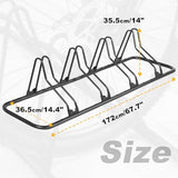 CyclingDeal Bike Rack Floor Parking Bike Stand for up to 6 Bicycles | Indoor, Home & Garage Storage Rack | Stable & Secure Bicycle Stand w/Tire Grooves Up to 29", Holding Plates & Custom Spacing