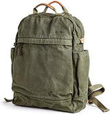 Gootium Canvas Backpack for Women Vintage Style Zipper Bag Men's Casual Daypack Cloth Outdoor Travel Rucksack, Olive