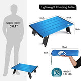 VILLEY Portable Mini Folding Beach Table, Ultralight Aluminum Side Table with Carry Bag for Camping, Picnics, and Outdoor Activities