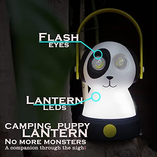 Outdoor Equipment LED Camping Lantern & Headlamp Set for Kids, FANT.LUX Battery Powered Night Light for Emergency, Hurricane, Lightweight Tent Lamp - Owl (Dog Set)