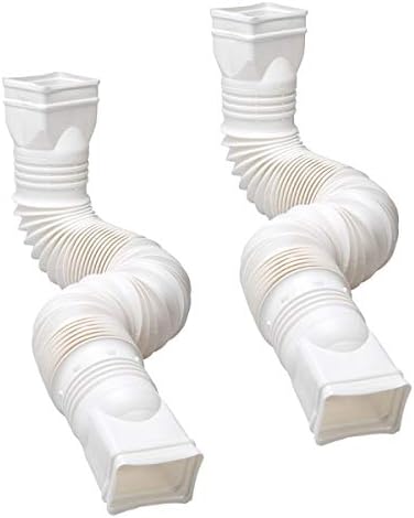 WholesalePlumbing Supply 2-Pack White Flexible Downspout Extension Gutter Connector Rainwater Drainage,FD-85010-2PK