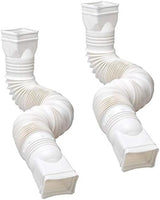 WholesalePlumbing Supply 2-Pack White Flexible Downspout Extension Gutter Connector Rainwater Drainage,FD-85010-2PK