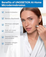 At-home Microdermabrasion Machine, UNOISETION 2 in 1 Dermabrasion Facial Machine for Exfoliation & Blackhead Removal, Diamond Micro Dermabrasion for Skin Care, Beauty Gifts for Women, White