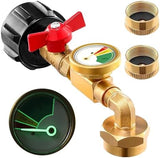 Propane Refill Adapter for 1 Lb. Tanks, 2025 Upgraded Propane Refill Elbow Adapter with Tank Gauge and Valve Control, Propane Adapter 20lb to 1lb Converter fits QCC1 /POL-Type 1 Propane Tank