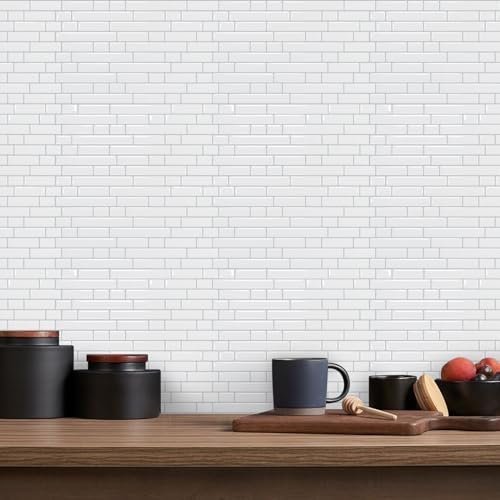 STICKGOO Peel and Stick Backsplash - 10 Sheets of 12”×12” - 3D Self Adhesive Peel and Stick Tile Backsplash for Kitchen & Bathroom