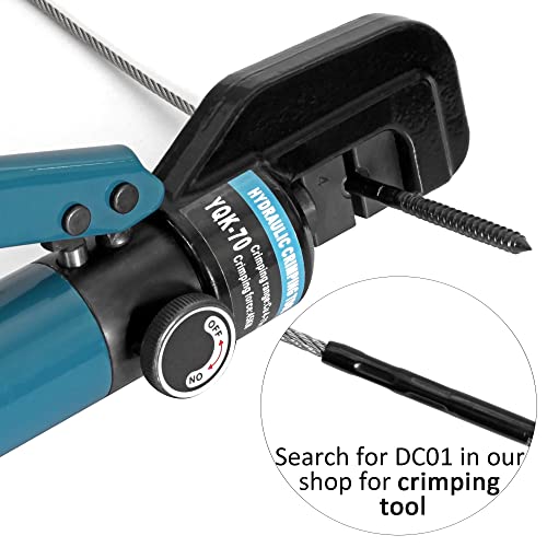 Steel DN Mate 100 Pack Black T316 Stainless Steel Left&Right Handed Thread Swage Lag Screws for Wood Post of 1/8" Black Cable Railing Kit, Deck/Stair Railing DIY Baluster Kit, Wrench Included