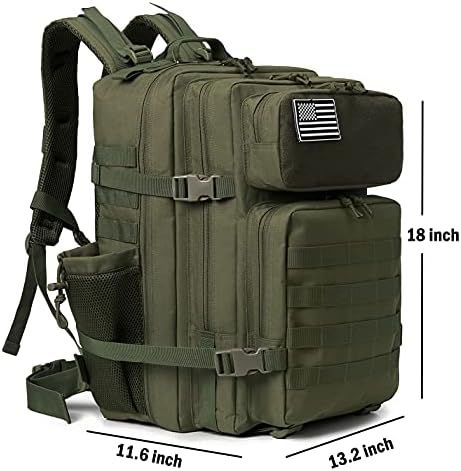 QT&QY 25L/35L/45L Military Tactical Backpack For Men Molle Daypack 3 Day Bug Out Bag Hiking Rucksack With Bottle Holder