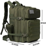 QT&QY 25L/35L/45L Military Tactical Backpack For Men Molle Daypack 3 Day Bug Out Bag Hiking Rucksack With Bottle Holder