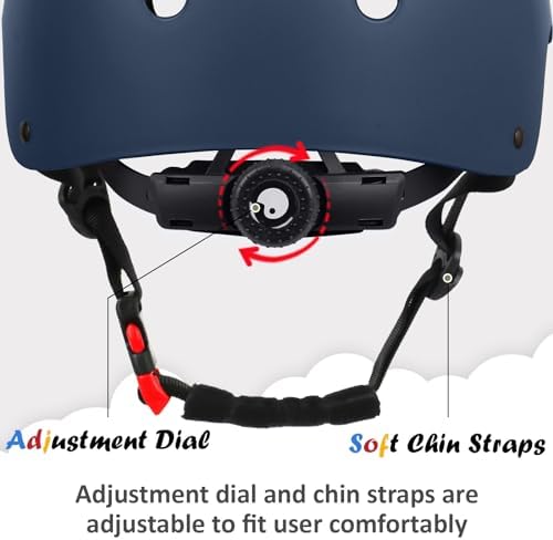 Kids Bike Helmet, Adjustable and Multi-Sport, from Toddler to Youth, 3 Sizes