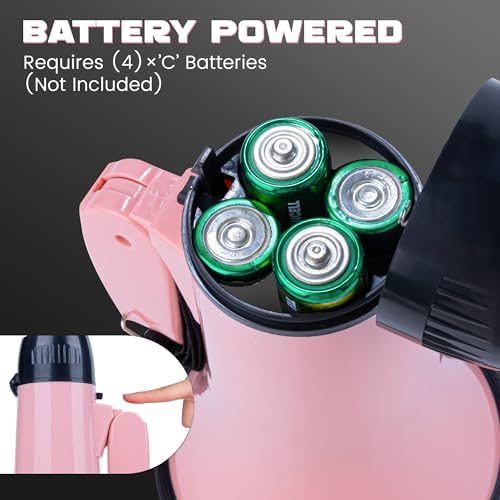 MyMealivos Portable Megaphone Bullhorn 20 Watt Power Megaphone Speaker Voice and Siren/Alarm Modes with Volume Control and Strap (Pink)