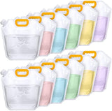 Tessco 12 Pack 1.3 Gallon Collapsible Water Storage Bag Water Container Bag Emergency Jug Foldable Plastic Storage Pouch Freezable Carrier Tank for Outdoor Sport Camping(Clear,Classic)